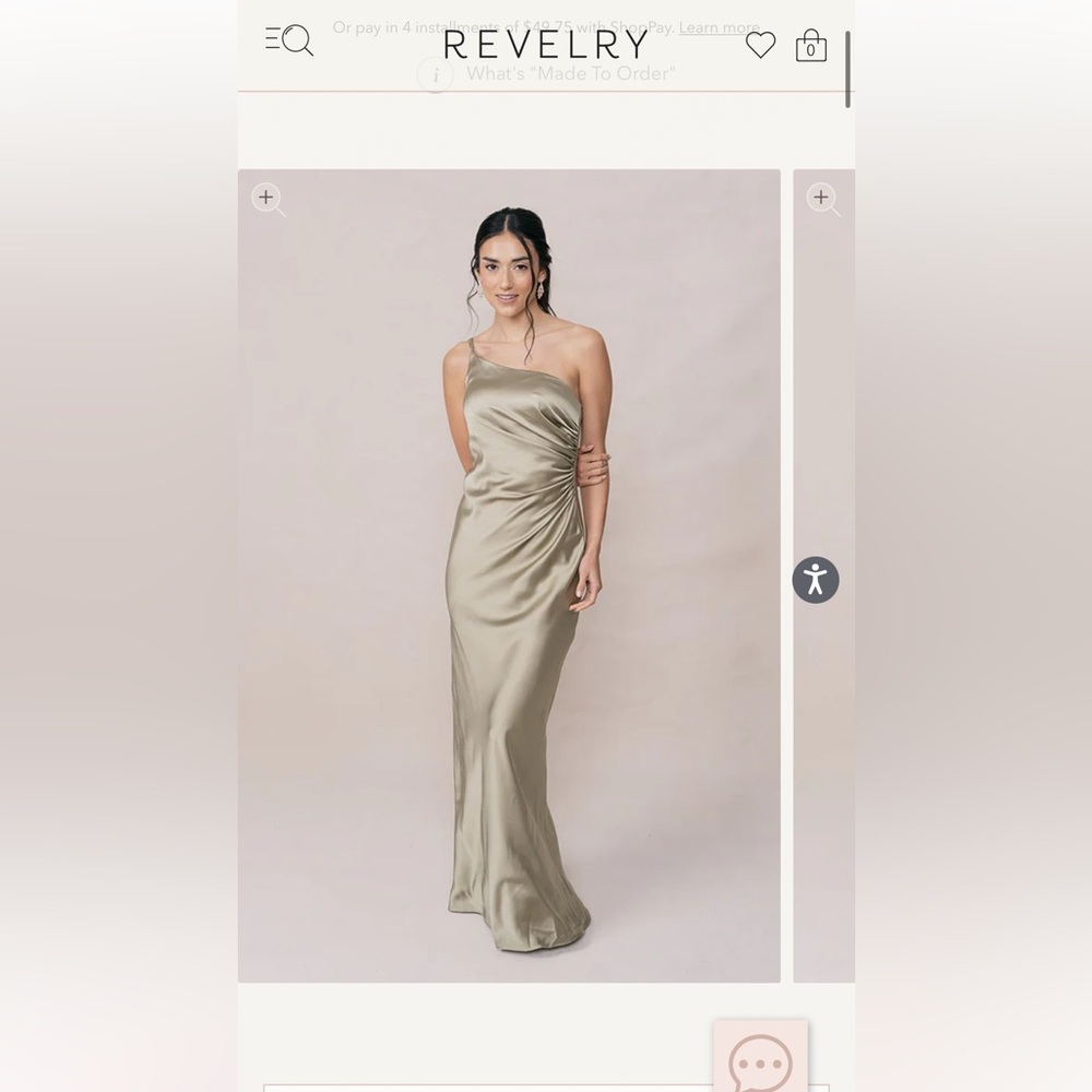 Jade satin- sage green revelry bridesmaid dress